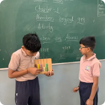 students learn maths with creative way at anand niketan school