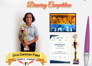 Grade - 8 drawing competition winner divya darshan patel