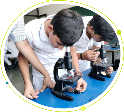 A Student show in microscope